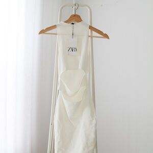 NWT Zara White Sleeveless Cutout Dress